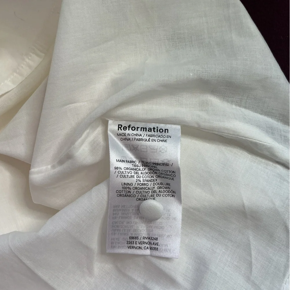 NEW Reformation Alida Midi Dress 6 Cottagecore Milkmaid Romantic Lace trim - Picture 10 of 10